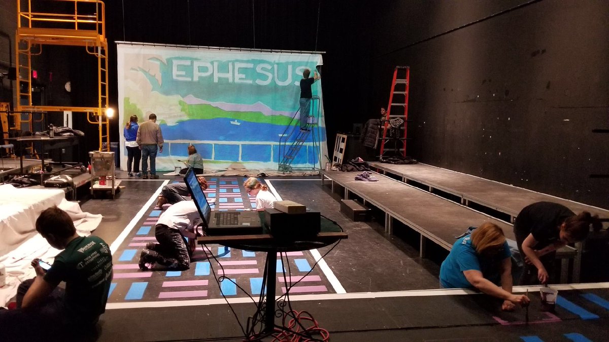ChanHSTheatre's tweet photo. Fantastic day of tech on Saturday building the cosmopolitan world of 1930s Ephesus. #comoerrors2018 #chandrama #Stormpride https://t.co/G7Ji2cSjmf