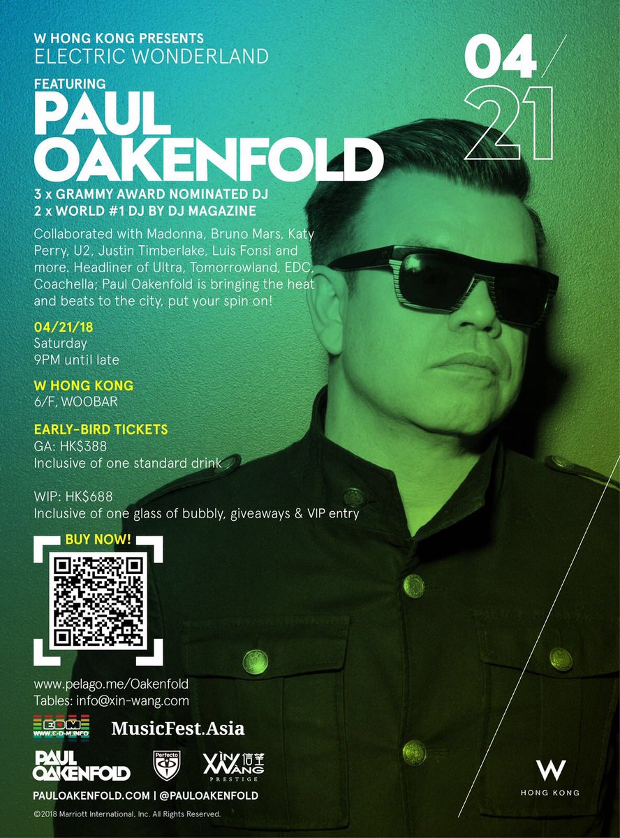 2 x World #1 Legend @PaulOakenfold is finally back to rock #HongKong! 🇭🇰 Saturday, April 21 with a long lineup! #WHK <a href="/whongkong/">W Hong Kong</a> #hkedm #edmhk #lkf #lankwaifong #hkclubbing #hknightlife <a href="/MusicFestAsia/">Music Fest Asia ️</a>