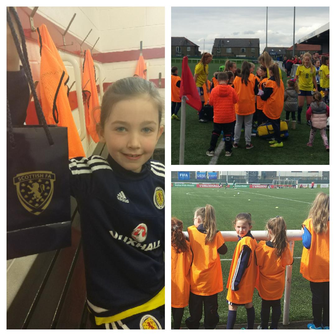 Thanks to @Spartans_CFA for having the girls along as ball girls today, to @ScottishFA for the goodie bags and to #SCOW19s for taking time at the end to sign their programmes⚽⚽⚽