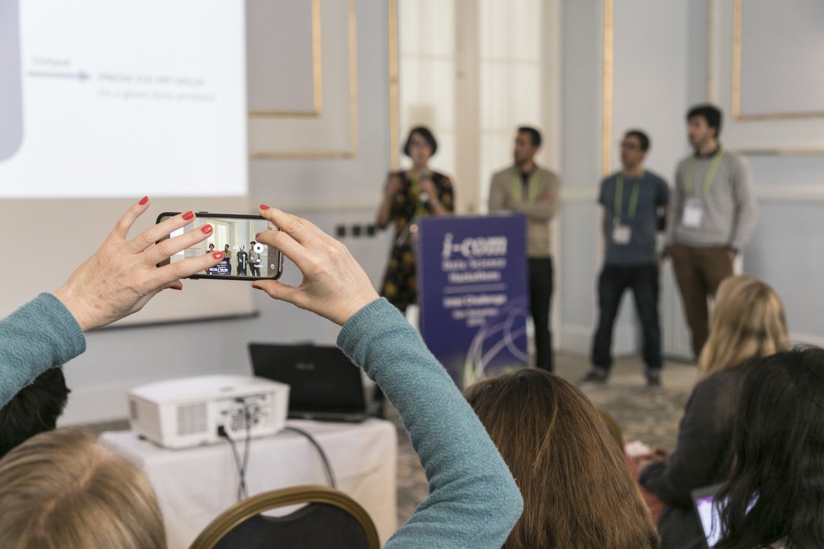 icomglobal's tweet photo. Here is Team A from @uc3m, presenting what they accomplished during the #DataScience #Hackathon to the @Intel jurors.
#icomhackathons18 #icom18 https://t.co/TA6VILBMux