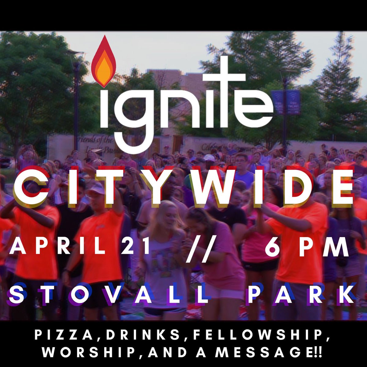 igniteaggtown's tweet photo. We are counting down to April 21st! City-Wide ignite at Stovall Park!!! We would love for YOU to come and gather for a fun time with your best friends! 🔥😤❤️ https://t.co/fdJJj5O1Q7