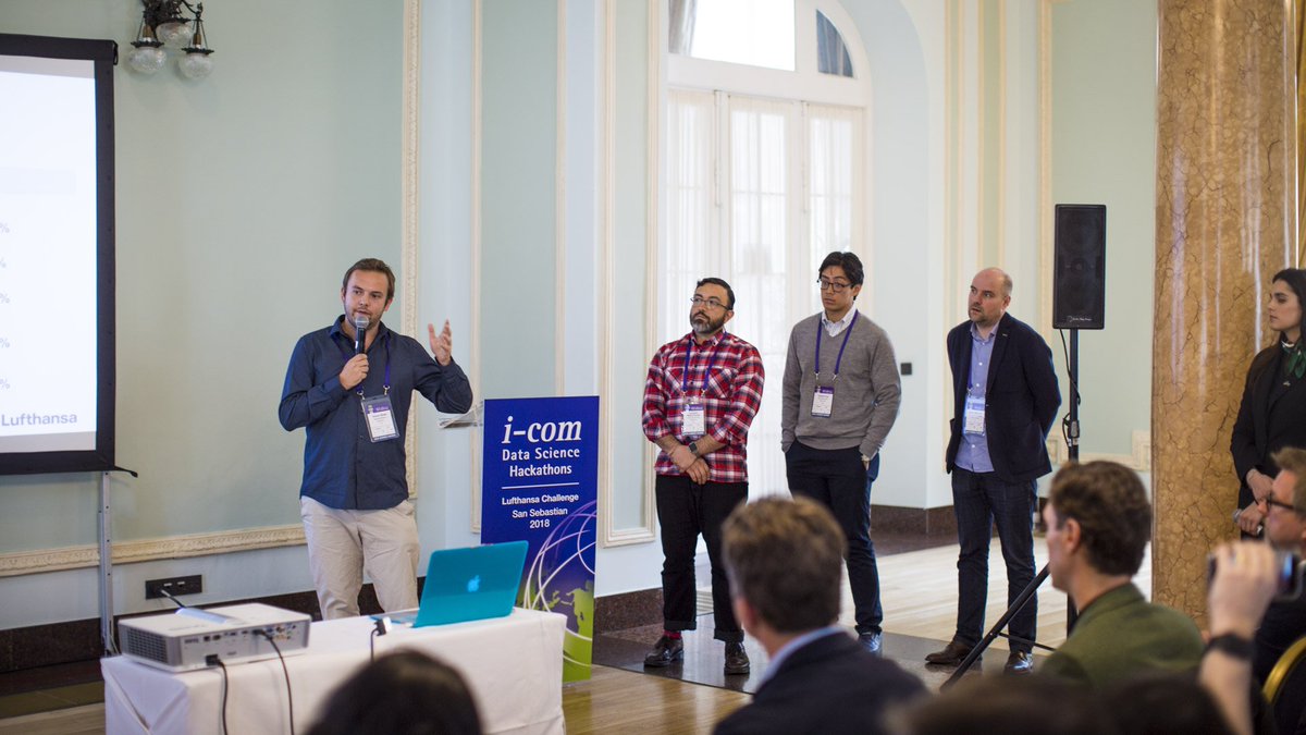 icomglobal's tweet photo. In the @Lufthansa Challenge, our other @mindshare Team “Mindshare International" demonstrate their #DataScience #Hackathon findings to the #icomhackathons18 jurors
#icom18 https://t.co/GqGAqHLE1z