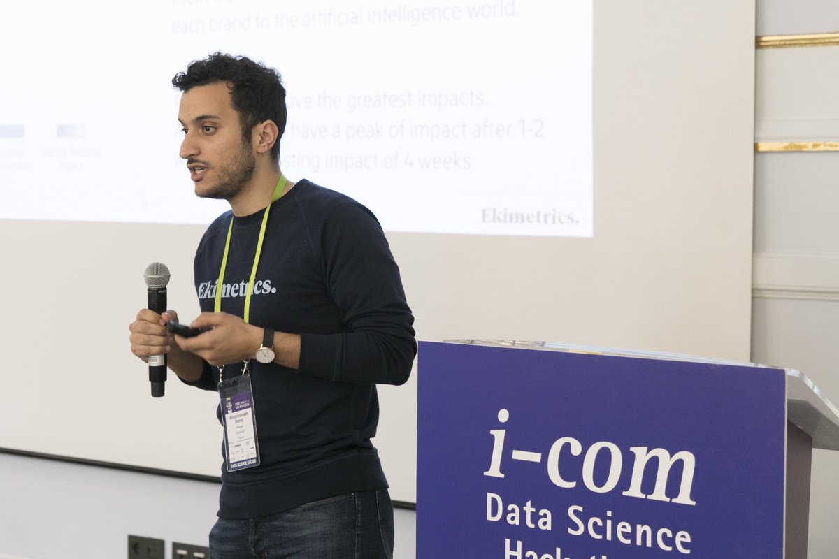 icomglobal's tweet photo. Our penultimate #DataScience #Hackathon presentation, facing the @Intel Challenge jurors, comes from Team “@ekimetrics” from France.
#icomhackathons18 #icom18 https://t.co/8OSXJoKscd