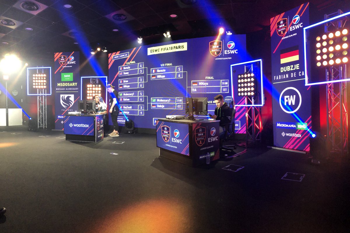 Live now : <a href="/eswc_en/">ESWC</a> #FIFAeWorldCup qualifier semi finals, <a href="/TeamFUTWIZ/">Team FUTWIZ</a> pro <a href="/Dubzje/">Fabian</a> takes on <a href="/Msdossary7/">مساعد الدوسري</a> of <a href="/FalconsEsport/">Falcons Esports</a> 

twitch.tv/eswc_fifa

#TeamFUTWIZ