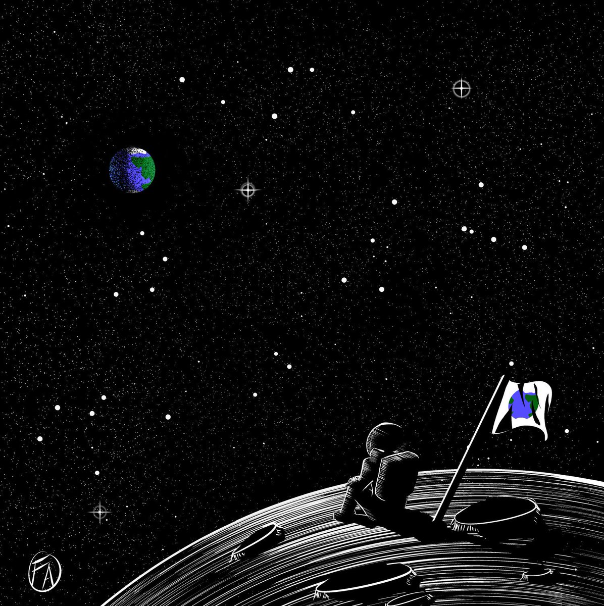 Frarandez's tweet photo. Homesick astronaut #art #space #clipstudiopaint https://t.co/dcdTEDBDlL