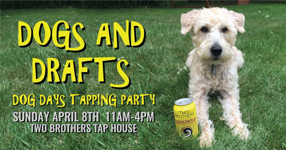 TwoBrothersBeer's tweet photo. Our #TwoBrosBeer Dog Days Release Party starts at 11 am at the #TwoBrosTapHouse. Swing by, have a Dog Days Lager, get a free pint glass and raise some money for @ADOPTPetShelter. https://t.co/GRnGpqh4Ur https://t.co/yuMeg0zlWw