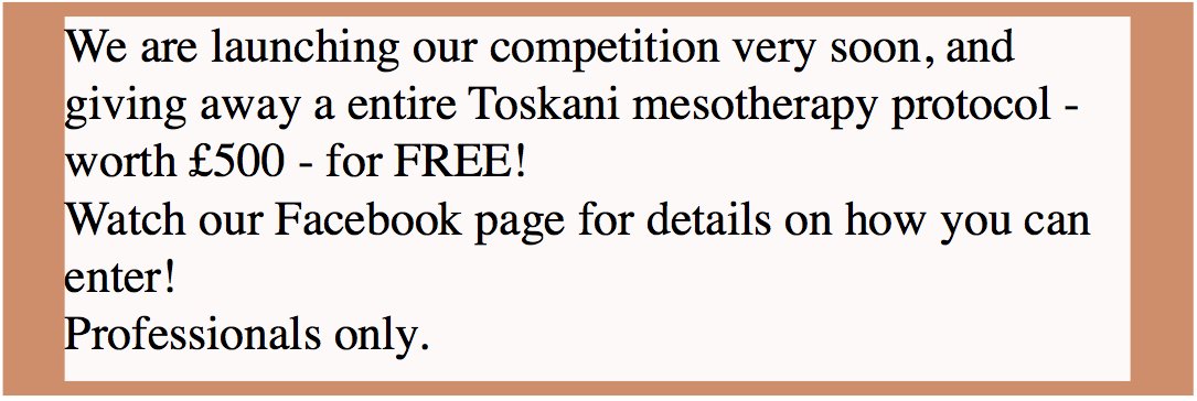 Competition worth £500 for FREE - *|facebook.com/vidaaesthetics/|*