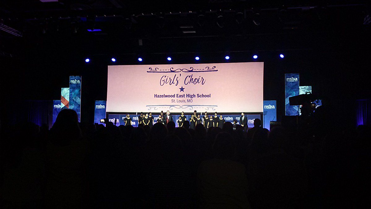 SharonHorbyk's tweet photo. Not one, but TWO standing ovations for @HazelwoodSD Girls Choir @NSBAComm #NSBAconf in San Antonio! @HSDSupt @MissouriSBA #moedchat #ShowMeMOEd #moedchat https://t.co/dQKFSFHimj