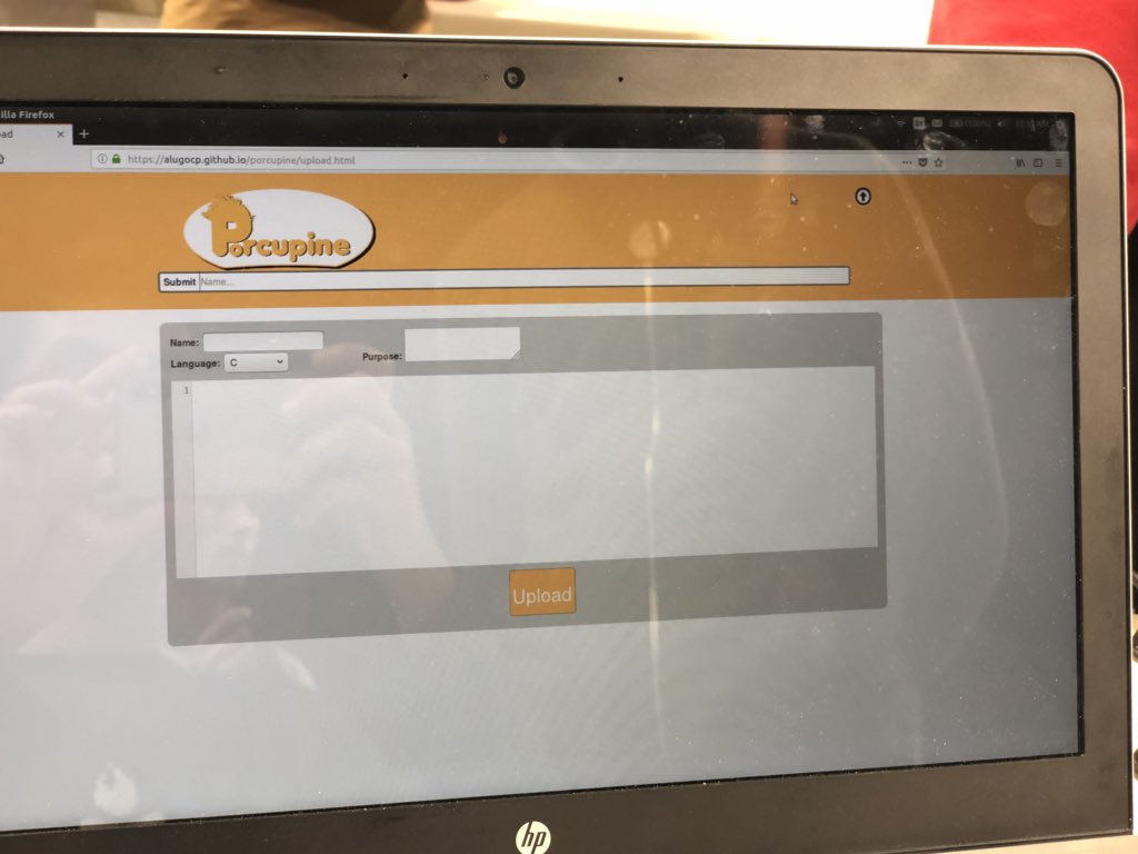 bitcmp's tweet photo. Porcupine is a web app that holds a database to distribute skeleton code project (“Quills”) to beginner programmers, having an educational focus! #bitcamp2018 https://t.co/gDhqHWslXt