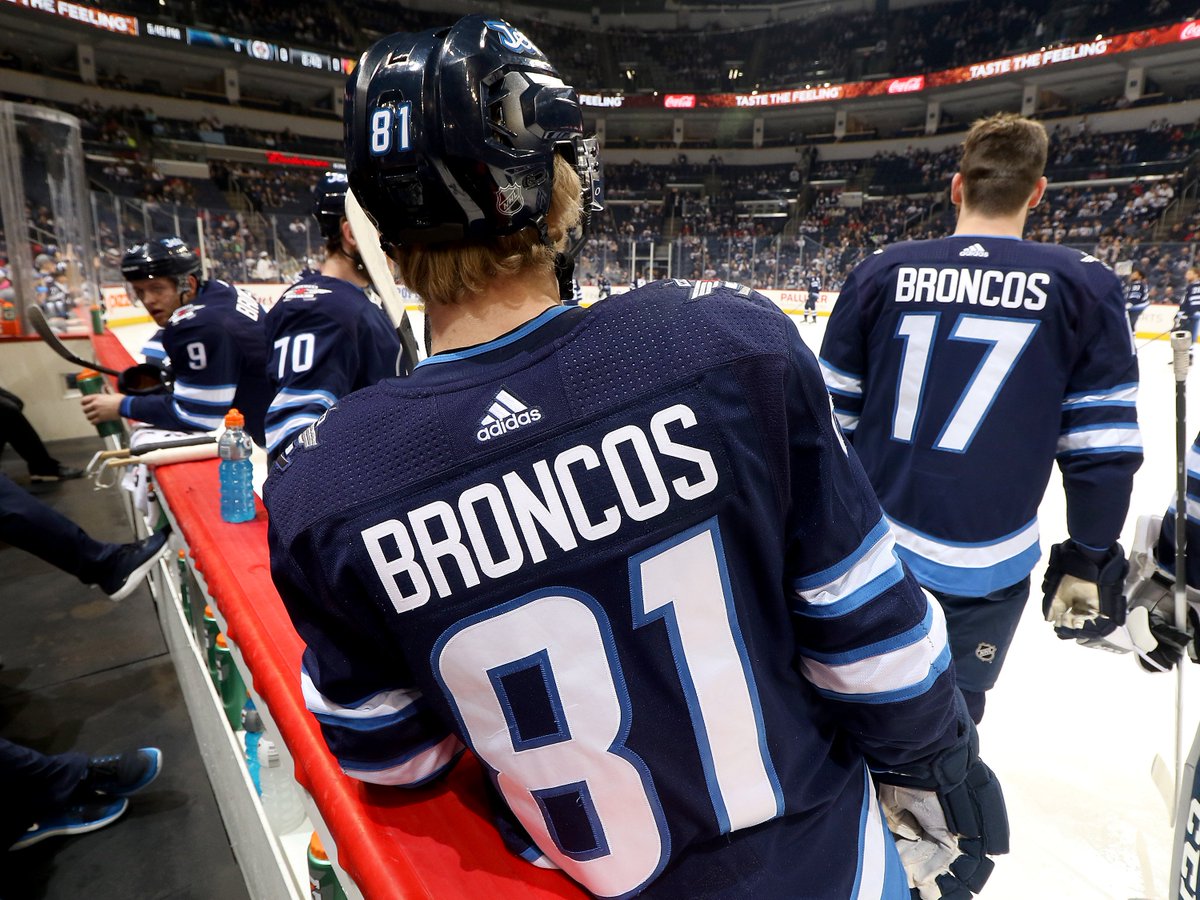 NHLJets's tweet photo. Last night was about so much more than Hockey. 
#PrayersForHumboldt

📷  FULL GALLERY >> https://t.co/wt4U5gDpqq https://t.co/nKQXollpTb