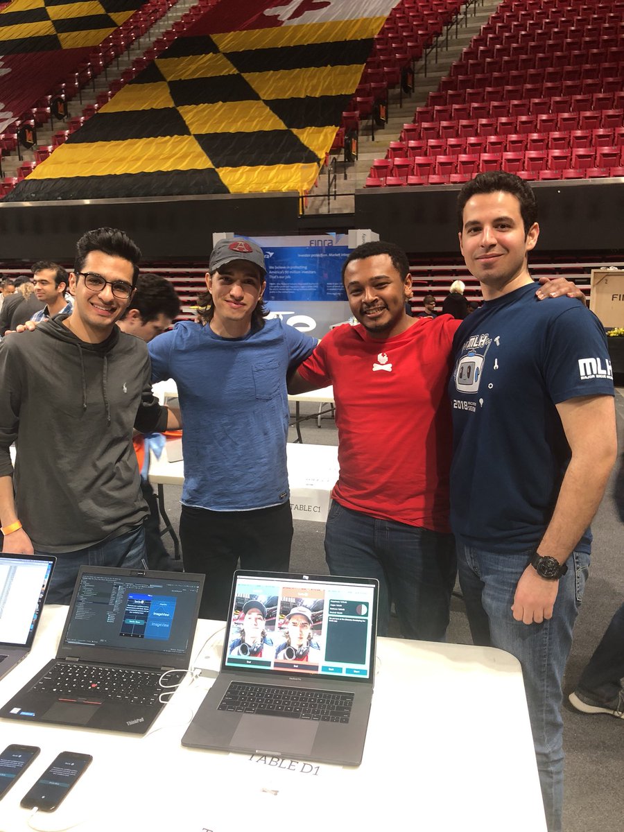 bitcmp's tweet photo. Check out Smile, a mobile app that uses machine learning to track your facial expressions and emotions over time — perfect practice for that upcoming interview or presentation! #bitcamp2018 https://t.co/Vv26yOstI6