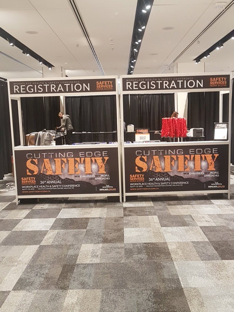 SafetyNS's tweet photo. Set up for the 36th Annual Workplace Health and Safety Conference is underway #SSNS2018 #SafetyNS https://t.co/JJ4oW3EGoE
