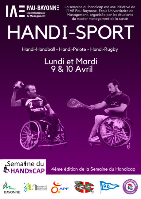 SemHandicapIAE's tweet photo. J-1 avant le début des activités handi-sportives (Handball, Pelote Basque, Rugby) !
Pensez à vous inscrire : https://t.co/czucHtrfN9 https://t.co/3rl2hfRfHC