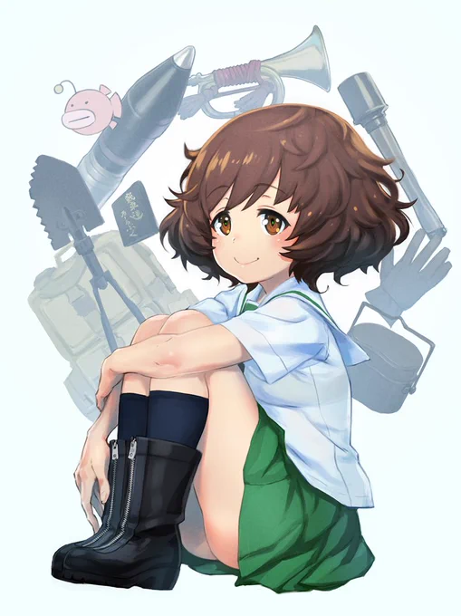 ガルパンを一気見した勢いで秋山さんラクガキ 