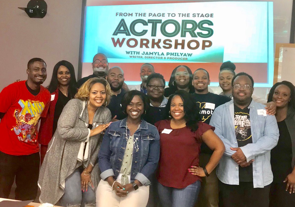 JamylaPG's tweet photo. Some of the group had already left before we remembered to take a picture, but these folks are nothing short of amazing. We laughed, cried and broke through in this years #FromThePageToTheStage workshop. They’re ready! #ActorsWorkshop #ActingAccess #ScriptStudy #ActorsLife https://t.co/ELlnMKzP53