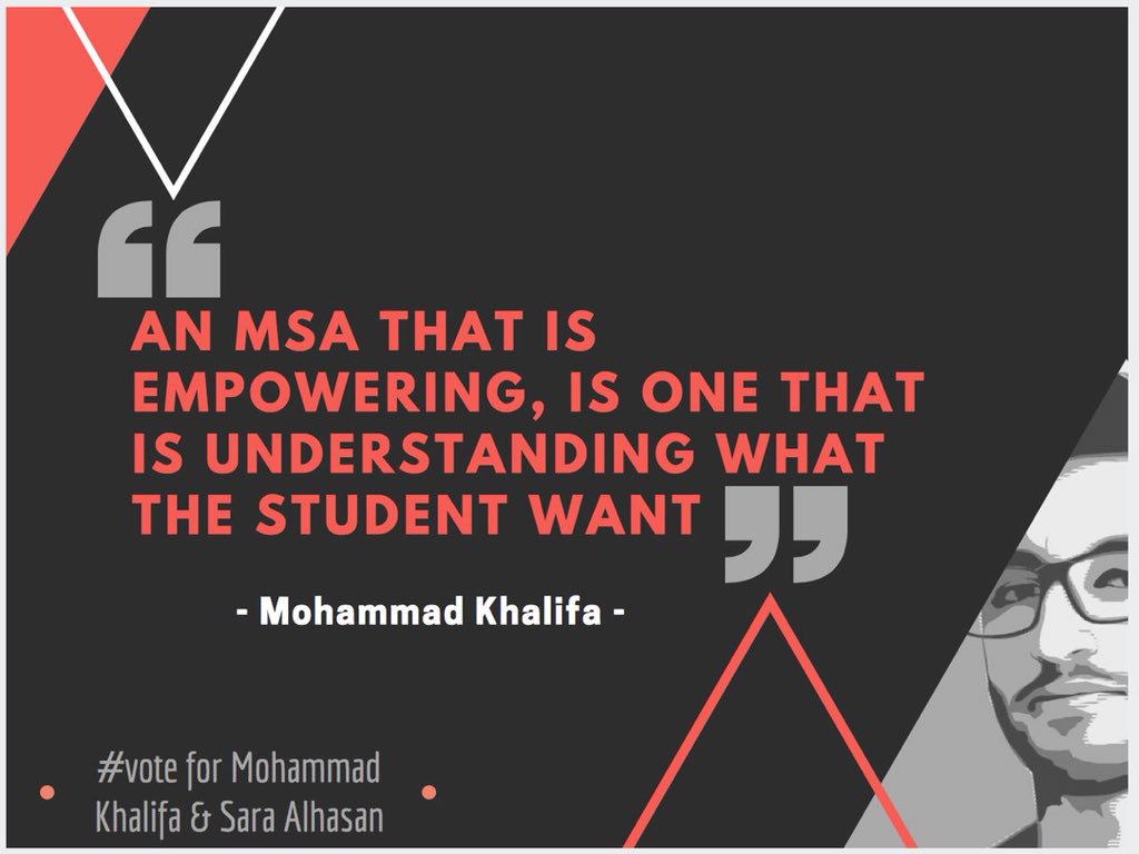amalALBalawi's tweet photo. Vote For The Future , Vote For The Best 🌟#OurMSA #MSAelections #khalifasMSA @MK_9x https://t.co/pZVeYRrKmf