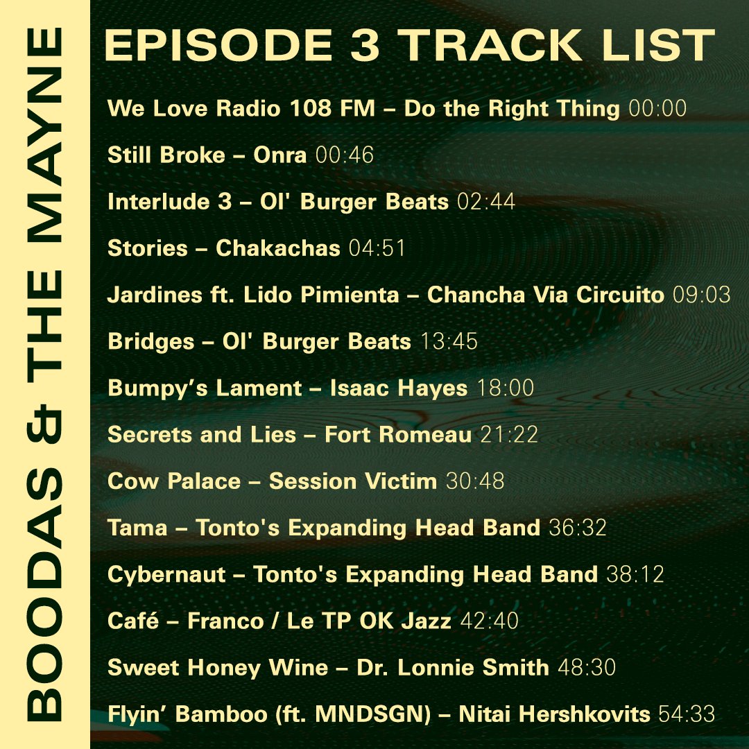 Here's the track list for Episode 3 ft. tunes from <a href="/sessionvictim/">Session Victim </a> <a href="/ONRAbeats/">Onra</a> <a href="/ChanchaVia/">Chancha Via Circuito</a>  <a href="/OlBurgerBeats/">Ol' Burger Beats</a> <a href="/isaachayes/">Isaac Hayes</a> <a href="/therealdrlonnie/">Dr. Lonnie Smith</a> <a href="/SamuelLJackson/">Samuel L. Jackson</a> and more... Check the episode out here 👉🏽 bit.ly/2InxwL9 #BATM #WorldMusic #podcast #radio