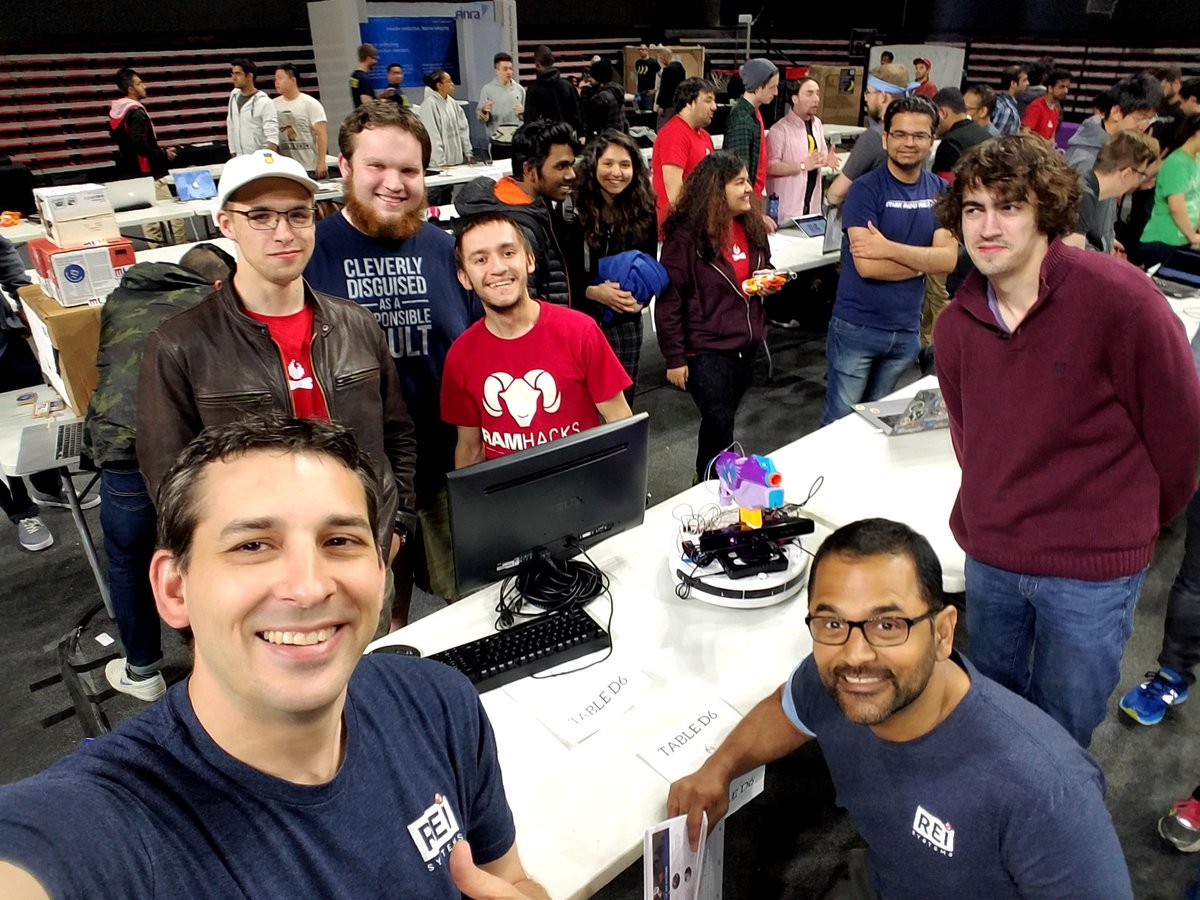 matiasnino's tweet photo. Rumba+RaspberryPI+XboxKinect+dartgun+cheapadaptors = a completely localized projectile targeting system made on the cheap by Team Cleanshot at #bitcamp2018 https://t.co/hJC0dDlnI2