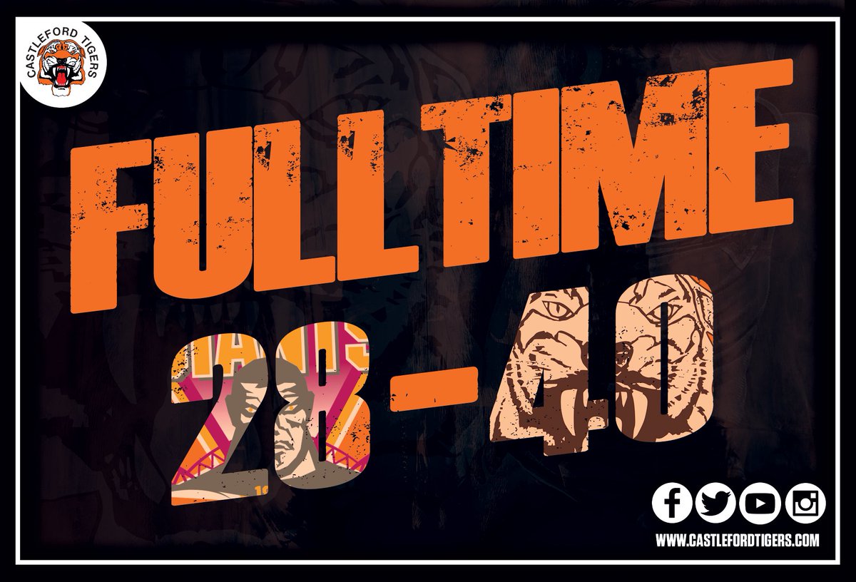 CTRLFC's tweet photo. FT: Huddersfield Giants 28-40 Castleford Tigers

Alex Foster and Michael Shenton add tries in the second half for the Tigers as they hang on to claim a win! https://t.co/5ByuTClqWS