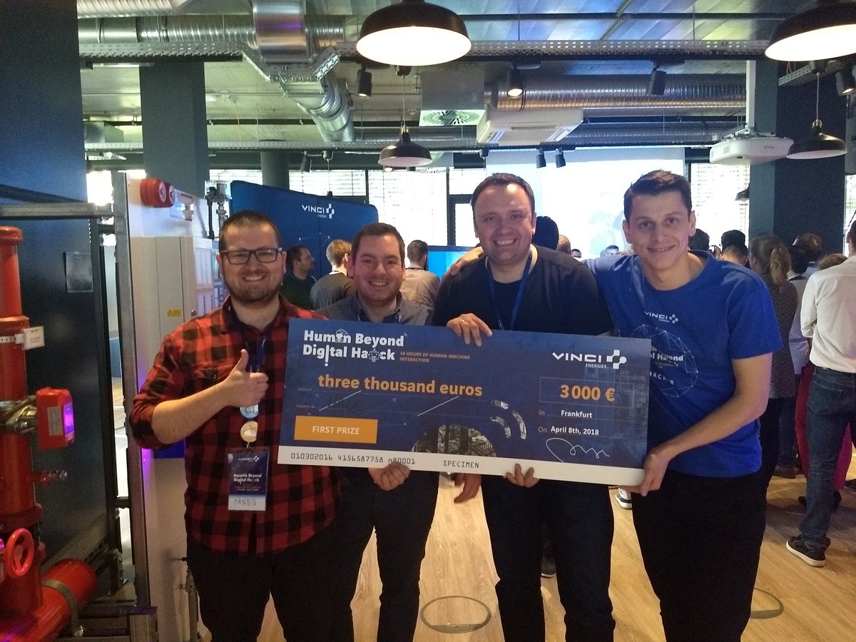 faktion's tweet photo. @factionxyz wins the @VINCI @VINCIEnergies #HBDhack hackathon! We showcased a realtime classification algorithm for detecting illegal or dangerous situations in video streams. What a great end of a fun weekend! @jeroenboeye @kalfasyan https://t.co/dQnoxWm9V0