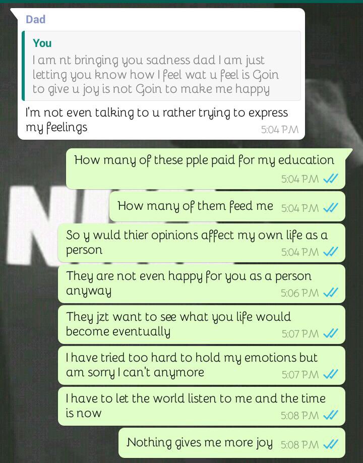 wolei_sway's tweet photo. What if what your parents want for you doesn't make you happy?
This young Nigerian @DCTbeats decides to face the unknown and chase his music dreams but his father doesn't support it
Do you think he made the right choice?
RT for YES, LIKE for NO
#followyourpassion
#Efimile https://t.co/Ou4a7BhQnz