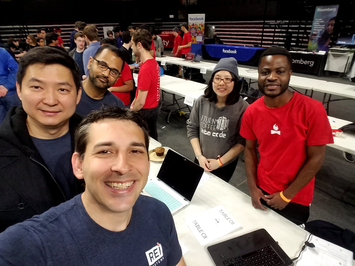 matiasnino's tweet photo. They attend college in other states far away but are able to attend code camps since no hotel is needed! They turn coffee into code at #bitcamp2018 https://t.co/KQ0qNEwDYb