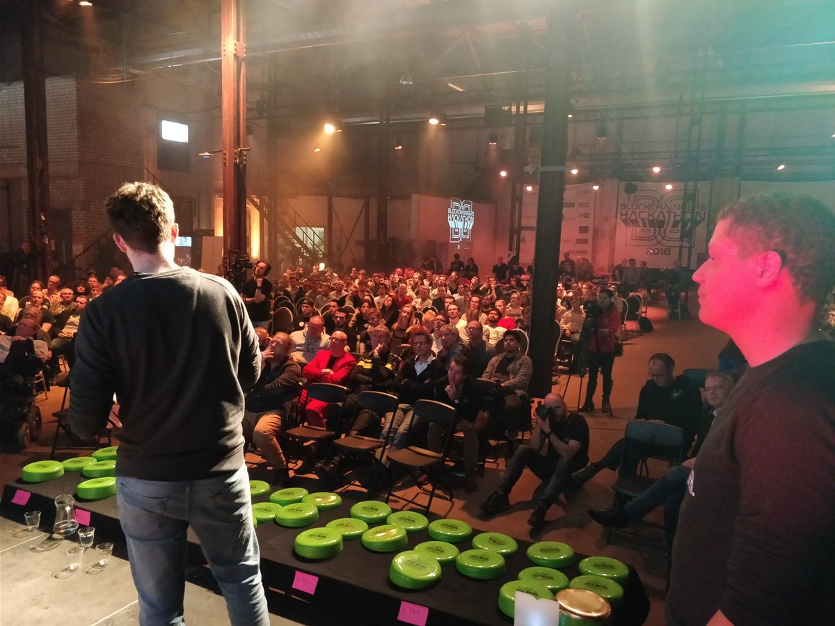 wearetheledger's tweet photo. 🏆🏆🏆🏆 We did it. 🏆🏆🏆🏆 

With our "self-conscious housing pass", we won the "Digital nations infrastructure" track. #hyperledger #stellar #bc1718 @blockchaingers @KvK_NL @Het_Kadaster https://t.co/dwvX4CMQQA