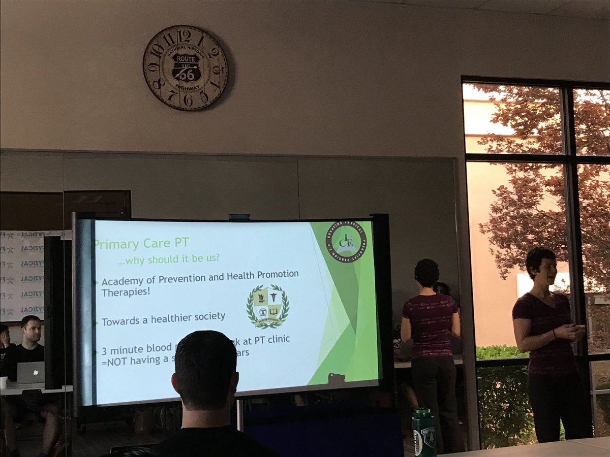TheAPHPT's tweet photo. Thanks for calling us out Morgan! Day 2 of #VegasOnICE starting off strong! @STANDHaiti @icephysio #healthpromotion #PTversion2 #PrimaryCarePT https://t.co/59zgjsx9lc