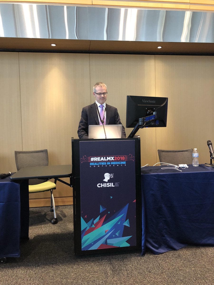 innov8doc's tweet photo. Wonderful having Dr Robert Amyot MD, President of CAE at the first Canadian conference on #virtualreality #AugmentedReality #MixedReality here at the PGCRL Sickkids #REALMX2018 @RealitiesinMedx @ChisilARVRMR @SickKidsNews @sickkids @CASUpdate @CBCNews @CAEHealthcare https://t.co/OkGOcptCps