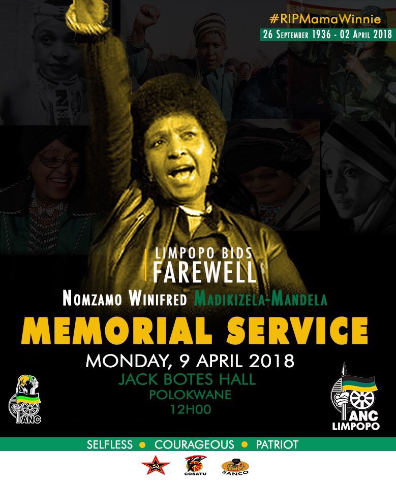 ANCLimpopoPS's tweet photo. #RIPWinnieMadikizelaMandela https://t.co/N8YYf9zm61