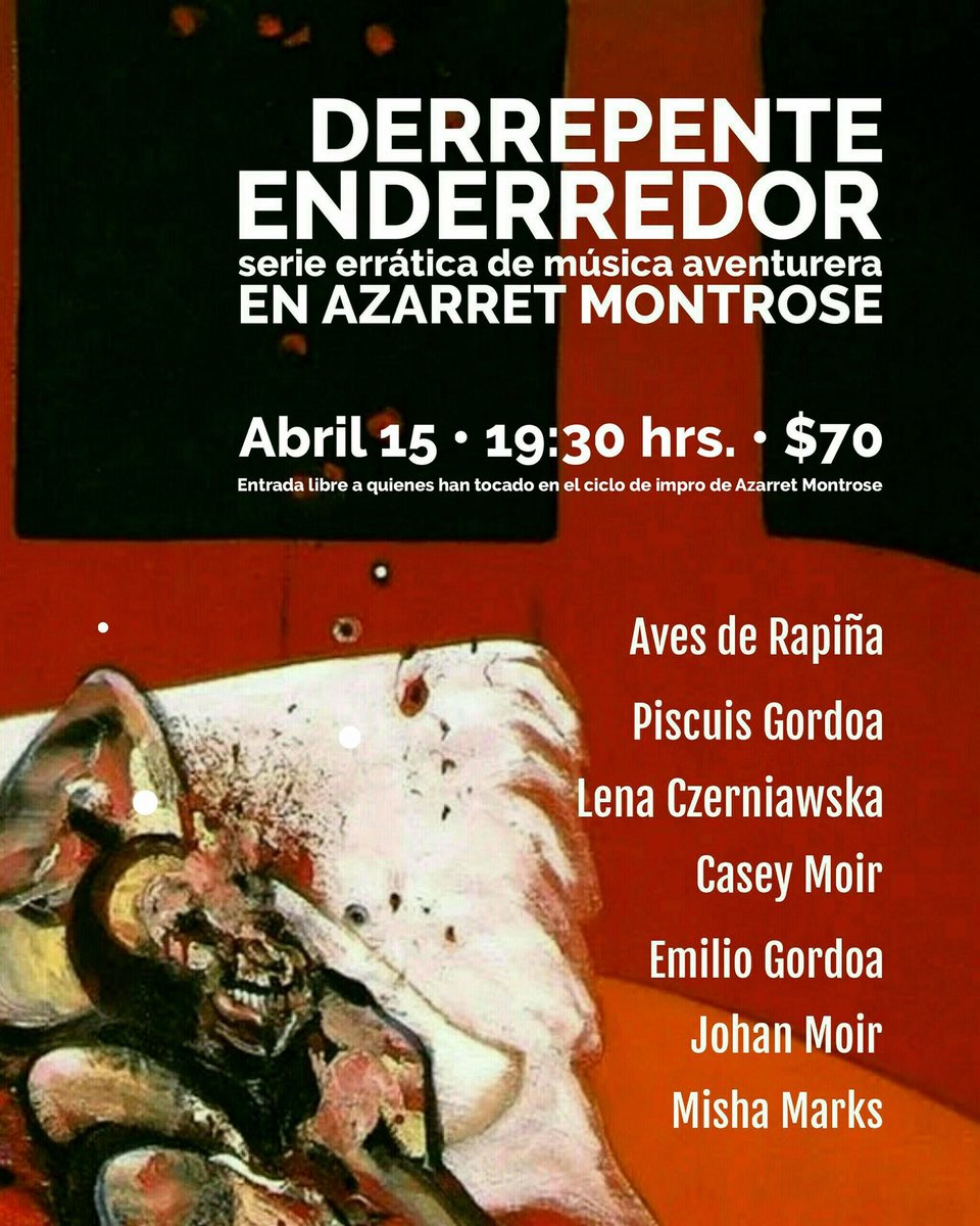 El próximo sábado 15 tenemos sesión en la magnífica Azarret Montrose