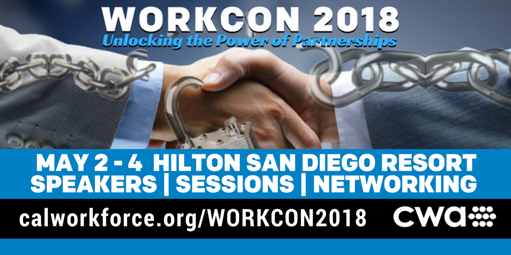 CAWorkforce's tweet photo. WORKCON 2018 conference updates> https://t.co/k6JtkkHOBS Less than 30 days till WORKCON 2018 DON'T MISS OUT - REGISTER TODAY! For everything WORKCON 2018 go to > https://t.co/0RDsYxjpgp #wkforcePartnerships #wkforceCapacity #CaWorkforce #wkdev https://t.co/WiaS9yD36G