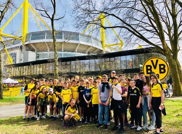 bscspe's tweet photo. What an incredible experience...we’ve just watched @BVB win 3-0 

83,000 people; the yellow wall is unreal! @SBInspiresport - thank you from all of us!!! https://t.co/tvL3Sf6wlC