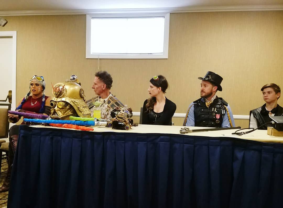 HallHdotcom's tweet photo. #StarWarsSteampunkUniverse had an inspirational panel about how #cosplay can turn into "Cause-play" at the #steampunk @GaslightConSD #GaslightGathering yesterday.

Video of this "Crusaders for Charity" panel will be up soon. ~Aaron

#starwars #StarWarsCosplay #steampunkcosplay https://t.co/cSxmQxWz7G