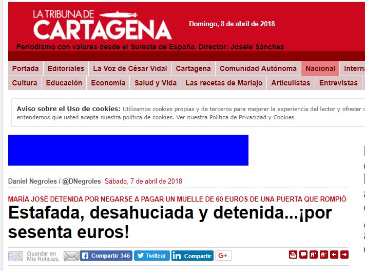 ForretsGump's tweet photo. La justicia en España ha muerto.
#ALaCarcelPor60 
Apoya a Maria José, siempre entran en prisión los mismo. Y los grandes delincuentes danzando alegremente en libertad. https://t.co/ZgJcYMKDnV