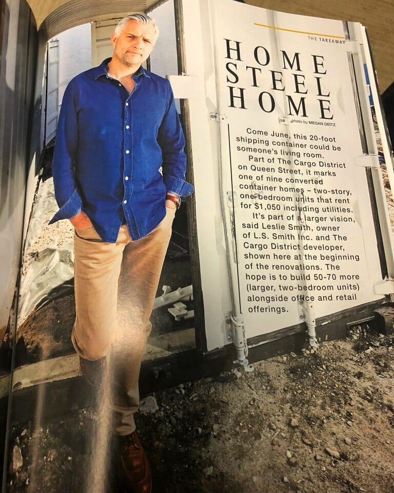 cargodistrict's tweet photo. #ICYMI: Our developer, @lssmithinc1, was recently featured in @wilmingtonbiz's print piece. Check out "Home Steel Home" showcasing our growing community! #wilmingtonnc #news #ilm #cargotecture #containerhome #containerconstruction https://t.co/PGVBn26xMB
