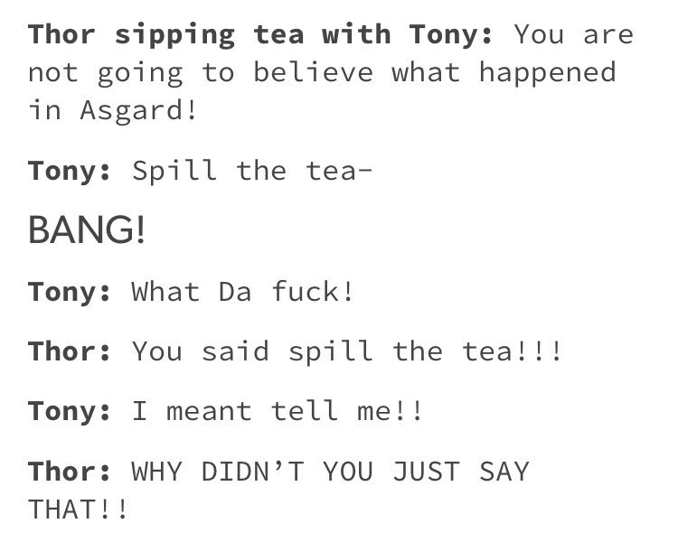 Jay_J1122's tweet photo. My tumblr is: weird-child-jay

#InfinityWar #Avengers #thor #TonyStark #RobertDowneyJr #ChrisHemsworth #asgard #spillthetea #tea #meechonmars #vine https://t.co/YG4RTd5KCr