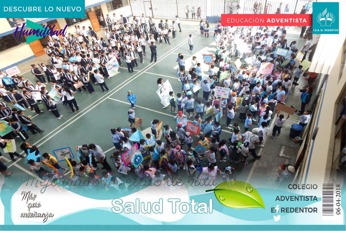 Los estudiantes del Redentor,listos para salir a la comunidad de Nueva Esperanza...participando del programa Salud Total.