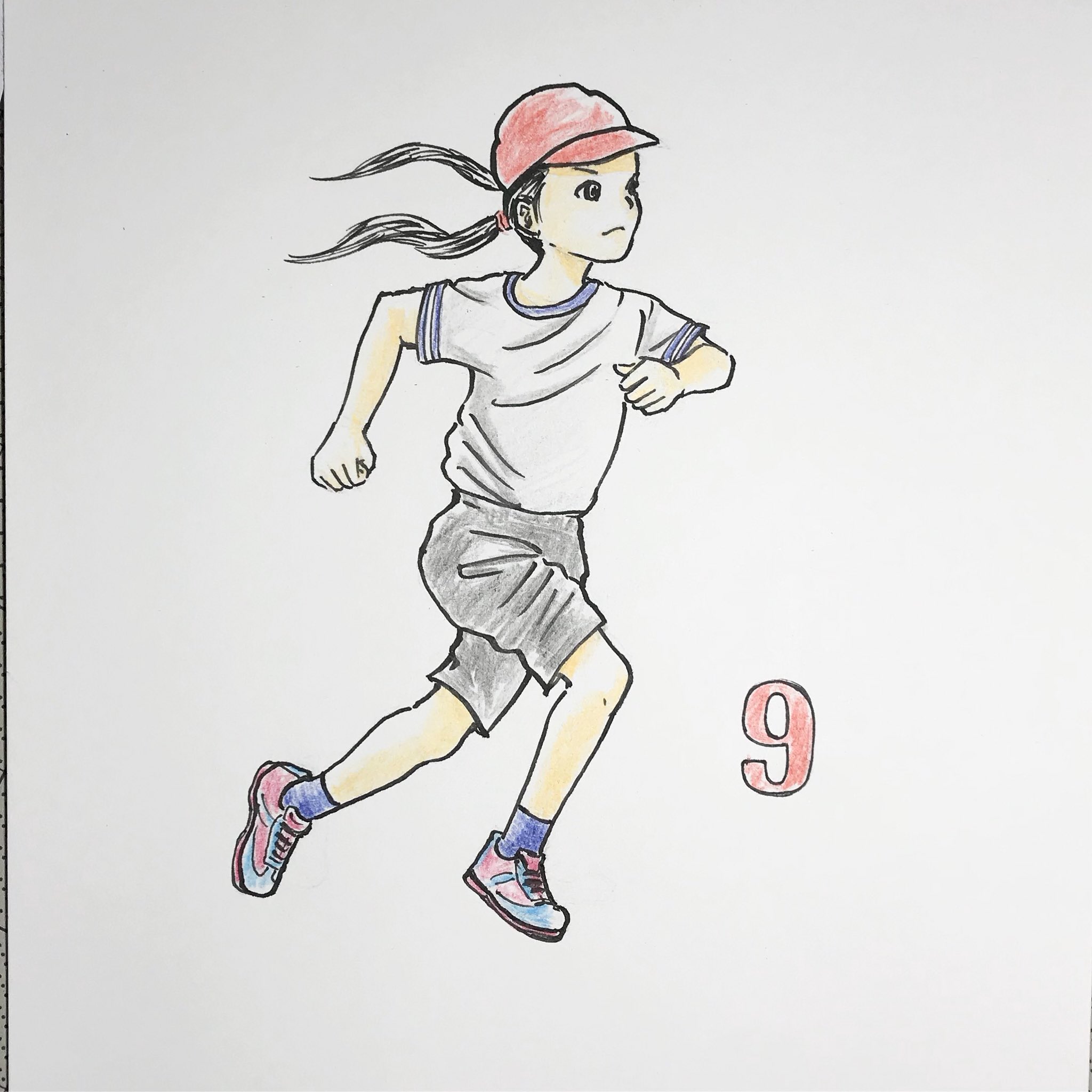 エンドウシンジ 絵と文字 No Twitter 4 9 1195日目 運動会 メッチャ俊足 女子 イラスト Illustration Sketch Run 徒競走 T Co V2bnlo13ee Twitter