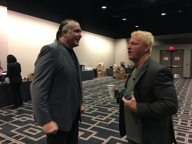 Arash Markazi a Twitteren: "Jeff Jarrett catching up with Scott Hall on WrestleMania Sunday. https://t.co/diZZVGAcGV" / Twitter