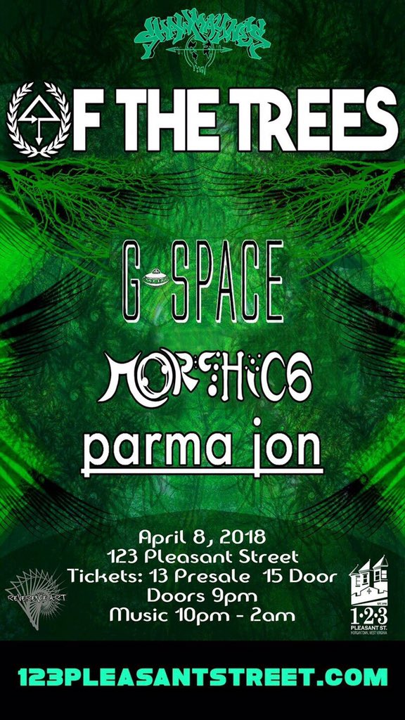 hunterguire's tweet photo. TONIGHT @123pleasant 🔊
@OfTheTrees @gspacebass @MorphicsMusic and Parma Jon!
Don't miss out. 👽 
Gonna be a saucy evening! 🍝 https://t.co/4YWasnFeA0