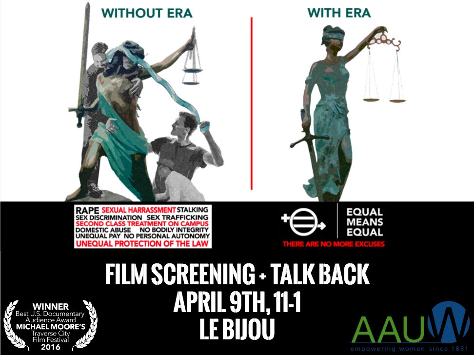 AAUWNicholls's tweet photo. We're also screening the award-winning documentary @EqualMeansEqual with a post-film talkback. Come learn how #PayInequity affects all aspects of life and share thoughts. #LetsTalkPay https://t.co/meIUnt4fkq