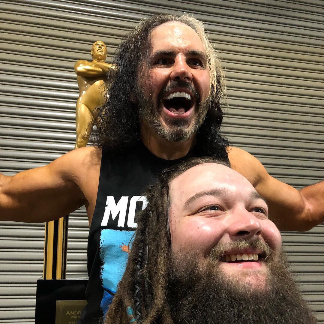 HardyBoyzFans_'s tweet photo. wwe: #WrestleMania was absolutely WONDERFUL for House Hardy as @matthardybrand won the 5th annual #ATGMBR with a little help from #BrayWyatt! https://t.co/LSi3cmGRtA