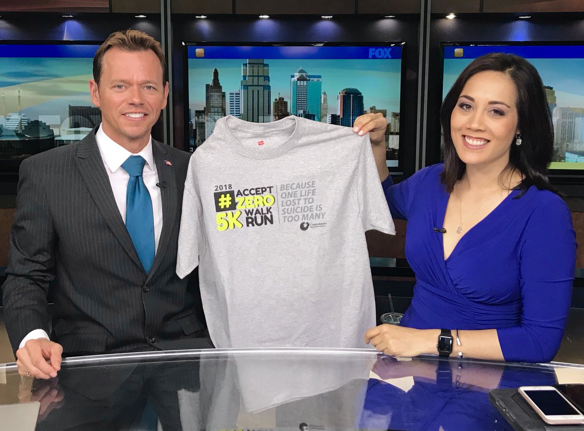 RobCollinsTV's tweet photo. Thanks @ComprehensiveMH for the invite to emcee the #AcceptZero 5K!  Your race shirt looks good on TV! https://t.co/lKbZNqU76k