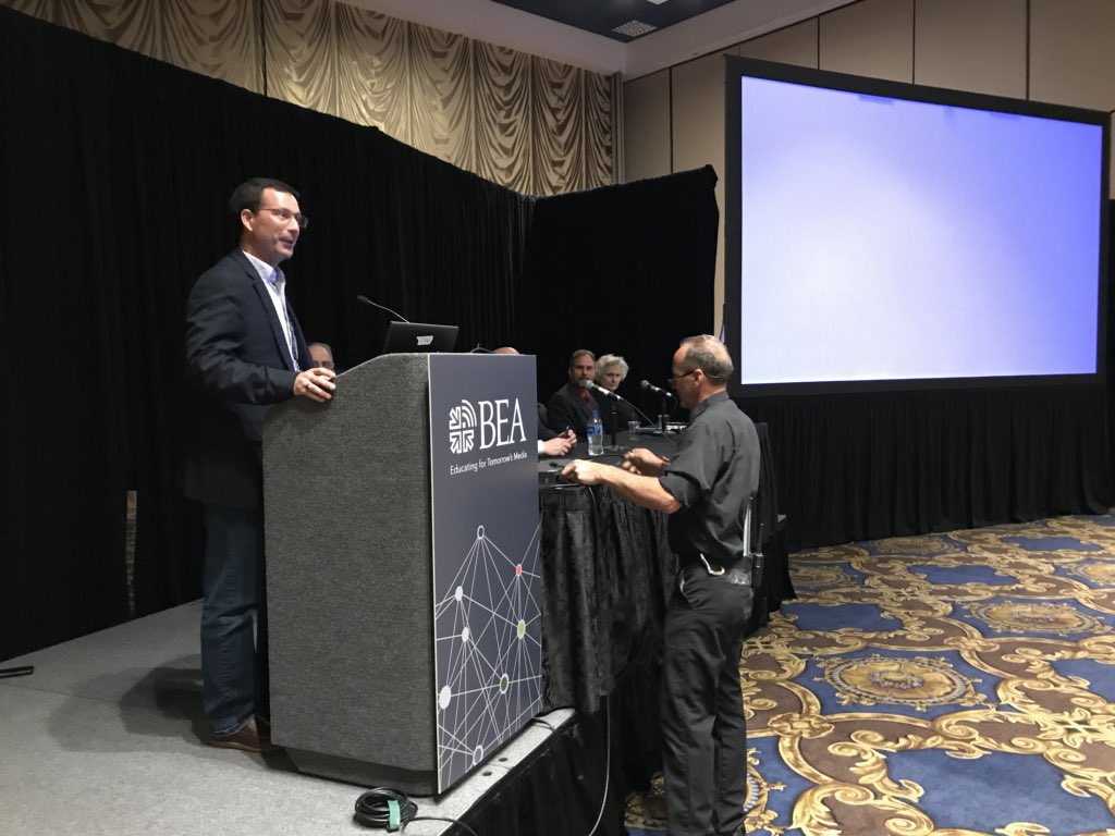 SimonPerez1's tweet photo. Here’s @UCF @ucfnsc @doctimbrown talking about #disastercoverage @BEAWebTweets #BEA2018 https://t.co/jj2cAmp6xf