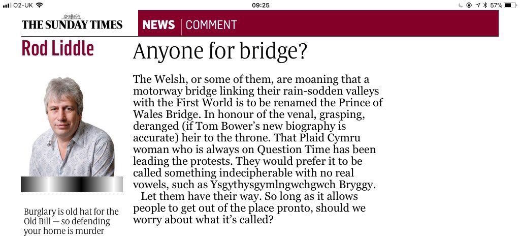 HuwWilliams470's tweet photo. #liddlegate Racist Rod's definitely pissed on his sglodion here. "Ysgythysgymlngwchgwch Bryggy", which I think is just outside Machynlleth, actually has 8 vowels in it. https://t.co/GxIpxEQcox