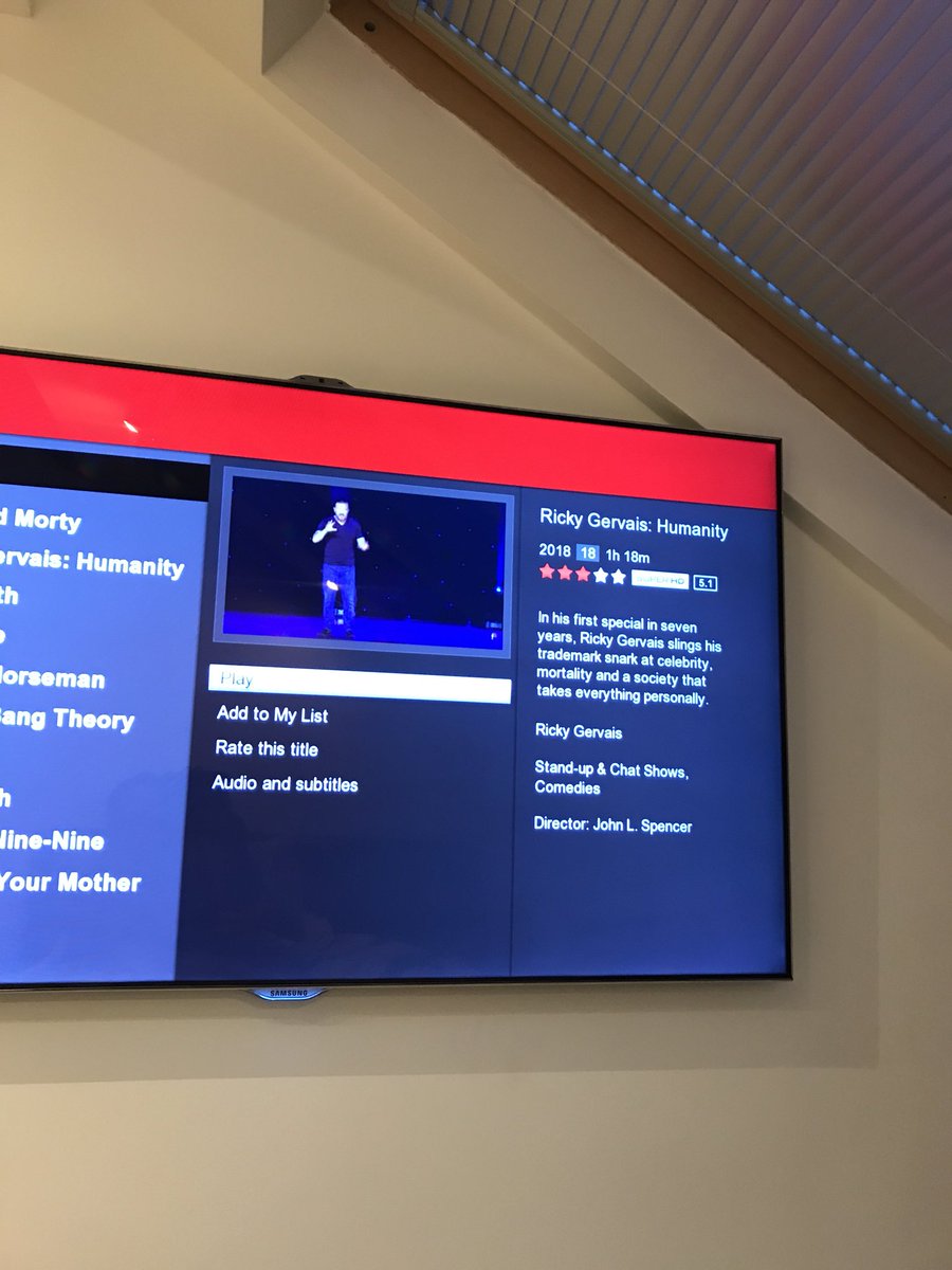 AmeetSG's tweet photo. @rickygervais how has this only got 3 stars?! Just laughed my absolute tits off! Sort it out @NetflixUK #barry #comedy #graped https://t.co/dkL6JDApXm