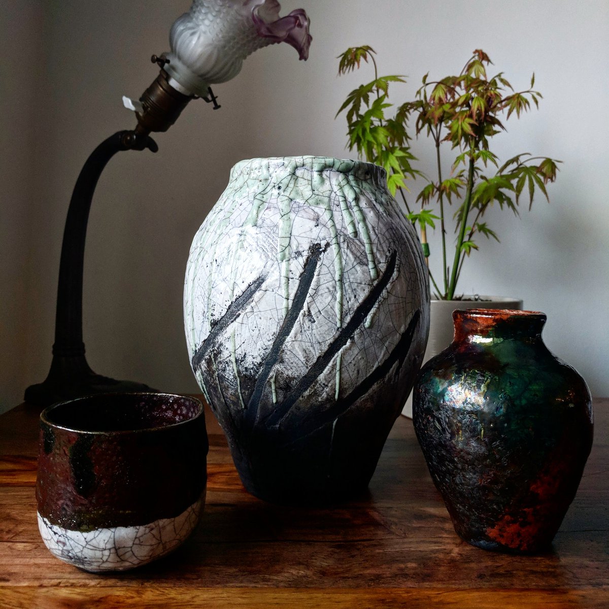 natashavasiliki's tweet image. First try at #raku #pottery and I&apos;m hooked. Such a fun experience. Check out workshops with @cernamic and @ObbyUK!