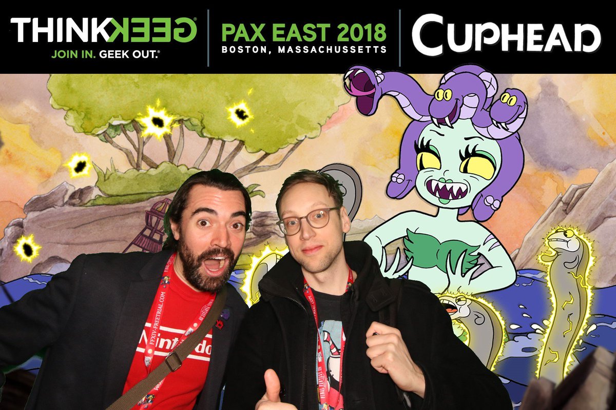 DrumUltimA's tweet photo. Dodging mermaids with @KrisMaddigan #thinkgeekcuphead https://t.co/BK0uD7iL7G