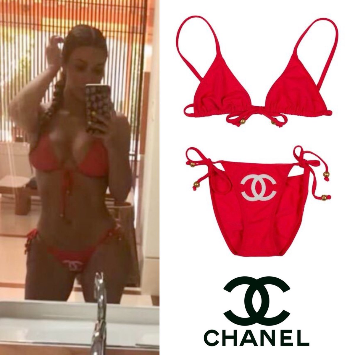 dialect tevredenheid slang Kim Kardashian Updates on Twitter: ".@KimKardashian wearing @Chanel Red  Bikini with CC Logos ($1150) https://t.co/zzPzM7Bu0O" / Twitter